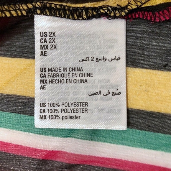 (NWT) INC International Concepts Women's Party Stripe Sheer Top Plus Size 2X - Picture 13 of 14